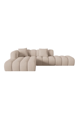 Canapé d'angle gauche modulaire Arden - Beige - 4 places - En tissu chenille moly