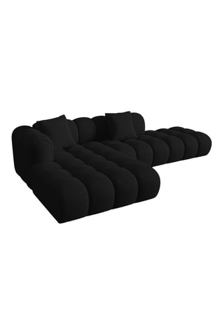 Canapé d'angle gauche modulaire Astro - Noir - 4 places - En tissu chenille moly