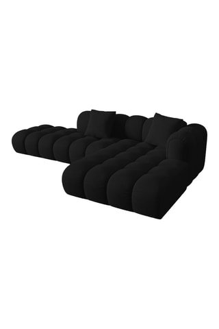 Canapé d'angle droit modulaire Astro - Noir - 4 places - En tissu chenille moly