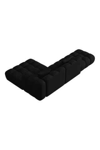 Canapé d'angle droit modulaire Astro - Noir - 4 places - En tissu chenille moly