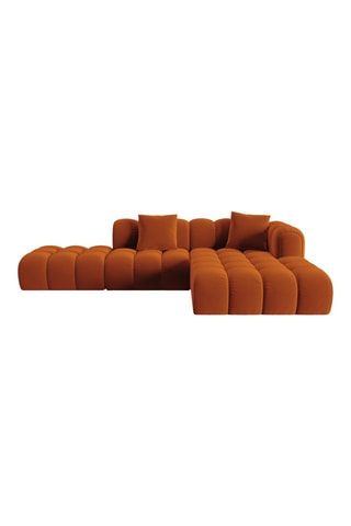 Canapé d'angle droit Astro - Orange - 4 places - En velours