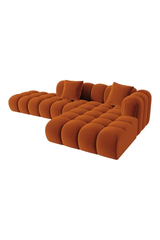 Canapé d'angle droit Astro - Orange - 4 places - En velours