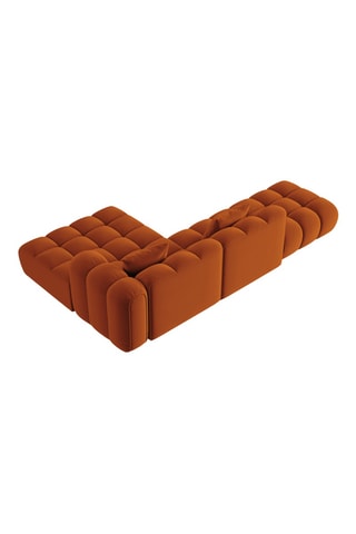 Canapé d'angle droit Astro - Orange - 4 places - En velours