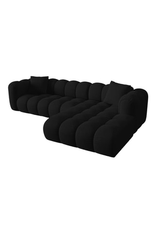Canapé d'angle droit modulaire Astro - Noir - 4 places - En tissu chenille moly
