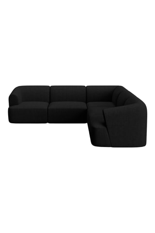 Canapé d'angle modulable Talia - Noir - 6 places - En tissu chenille moly