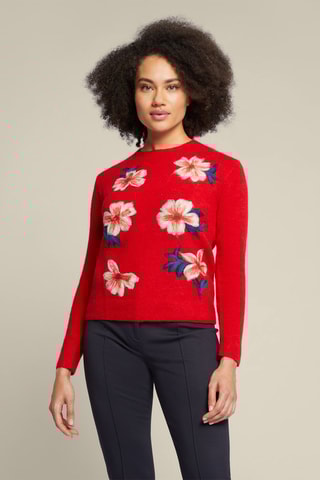 Pull en alpaga et laine - Rouge