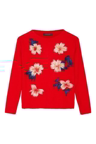 Pull en alpaga et laine - Rouge