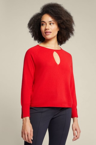 Pull en laine et angora - Rouge