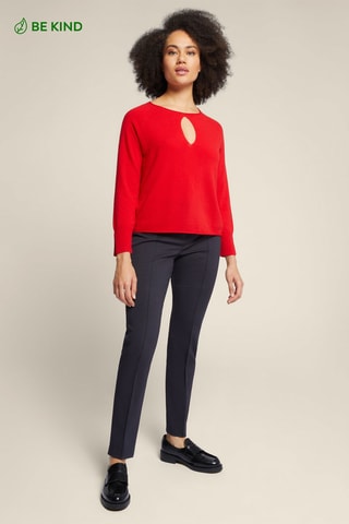 Pull en laine et angora - Rouge