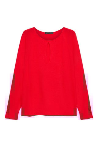 Pull en laine et angora - Rouge