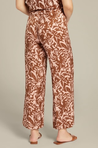 Pantalon palazzo 7/8 - Beige et marron