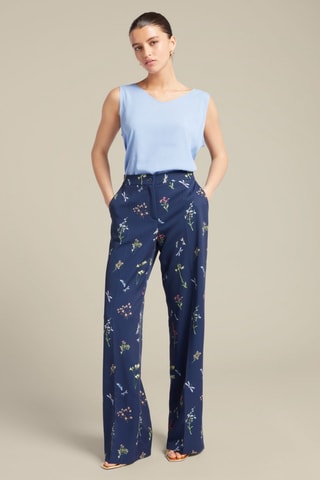 Pantalon wide legs - Bleu