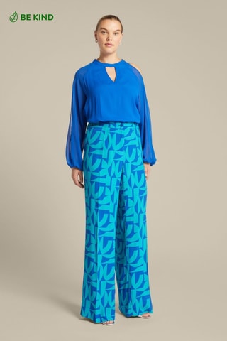 Pantalon palazzo - Bleu