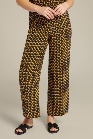 Pantalon droit - Marron et jaune