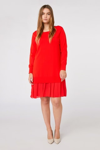 Robe patineuse et pull - Rouge