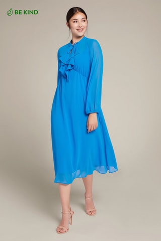 Robe midi - Bleu