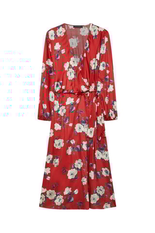 Robe midi - Blanc et rouge