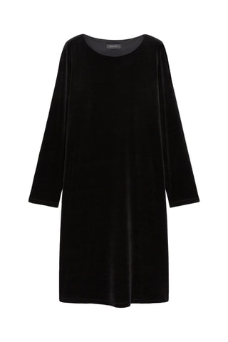 Robe droite en velours - Noir