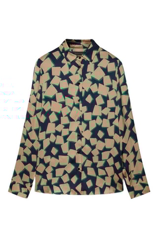 Chemisier - Marron et bleu