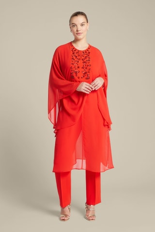 Caftan et pantalon - Rouge