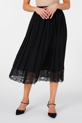 Jupe plissée taille haute - Noir