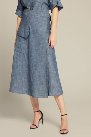 Jupe portefeuille - Bleu