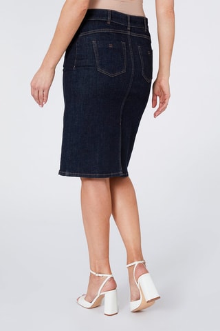 Jupe droite en jean - Bleu marine