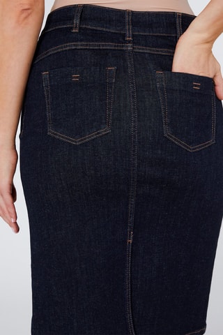 Jupe droite en jean - Bleu marine