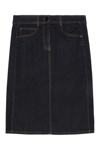 Jupe droite en jean - Bleu marine