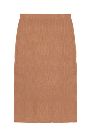 Jupe midi en laine - Marron