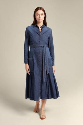 Robe chemise en jean - Bleu marine
