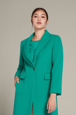 Manteau en laine et cachemire - Vert d’eau