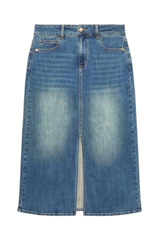 Jupe midi en jean - Bleu cobalt