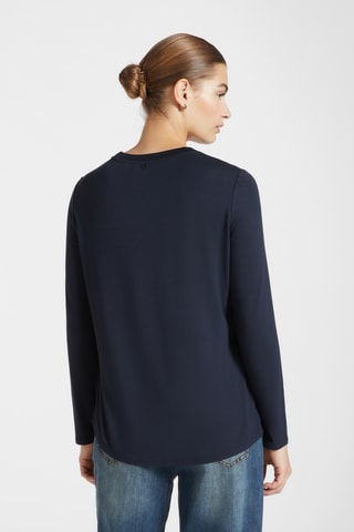 Top bi-matière en soie - Bleu