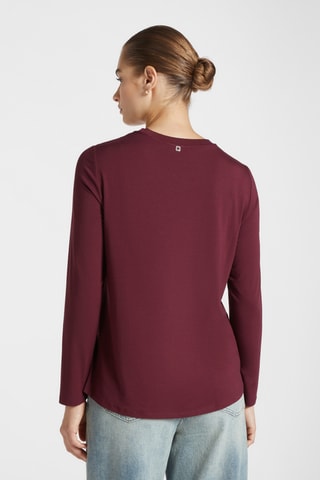 Top bi-matière en soie - Bordeaux