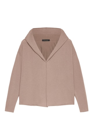 Gilet à capuche en laine - Beige