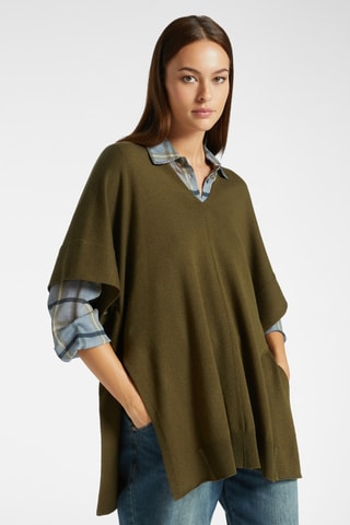 Blouse en laine et cachemire - Vert olive