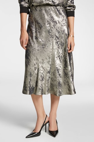 Jupe midi en velours - Argenté