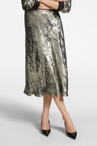 Jupe midi en velours - Argenté