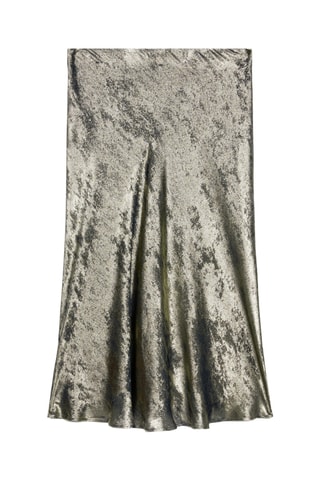 Jupe midi en velours - Argenté