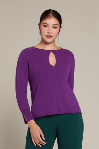 Pull en laine et angora - Violet