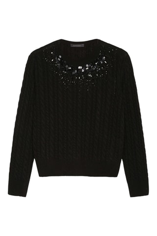 Pull en laine et angora - Noir