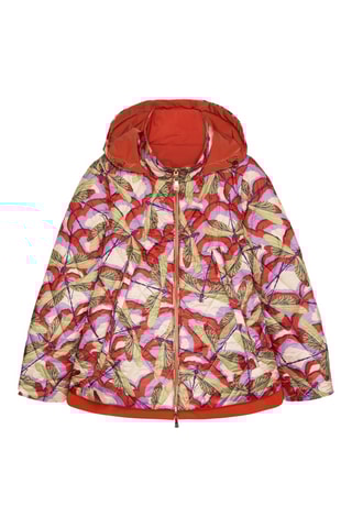 Doudoune à capuche - Orange et vert clair