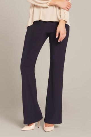 Pantalon flare taille haute - Bleu marine