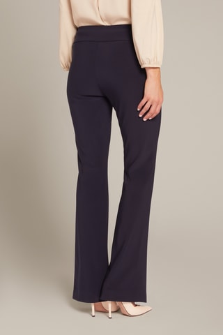 Pantalon flare taille haute - Bleu marine