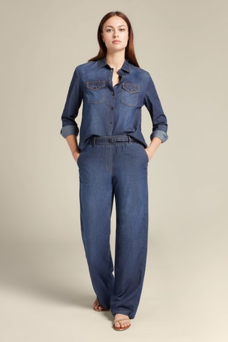 Chemisier en jean - Bleu foncé