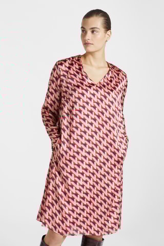 Robe droite - Rouge et écru