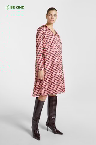 Robe droite - Rouge et écru