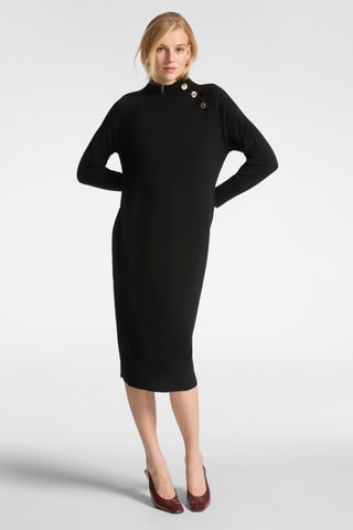 Robe droite en laine - Noir