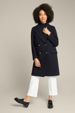 Manteau en laine vierge - Bleu foncé